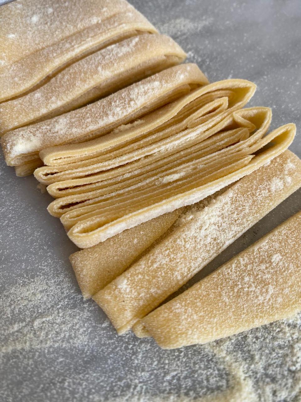 fresh pasta sheets dusted flour