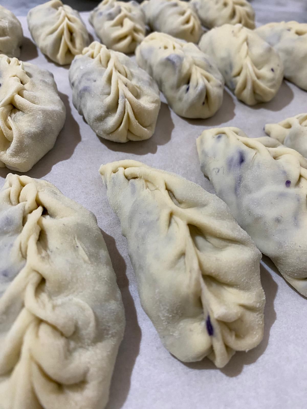 handmade casoncelli dumplings flour tray