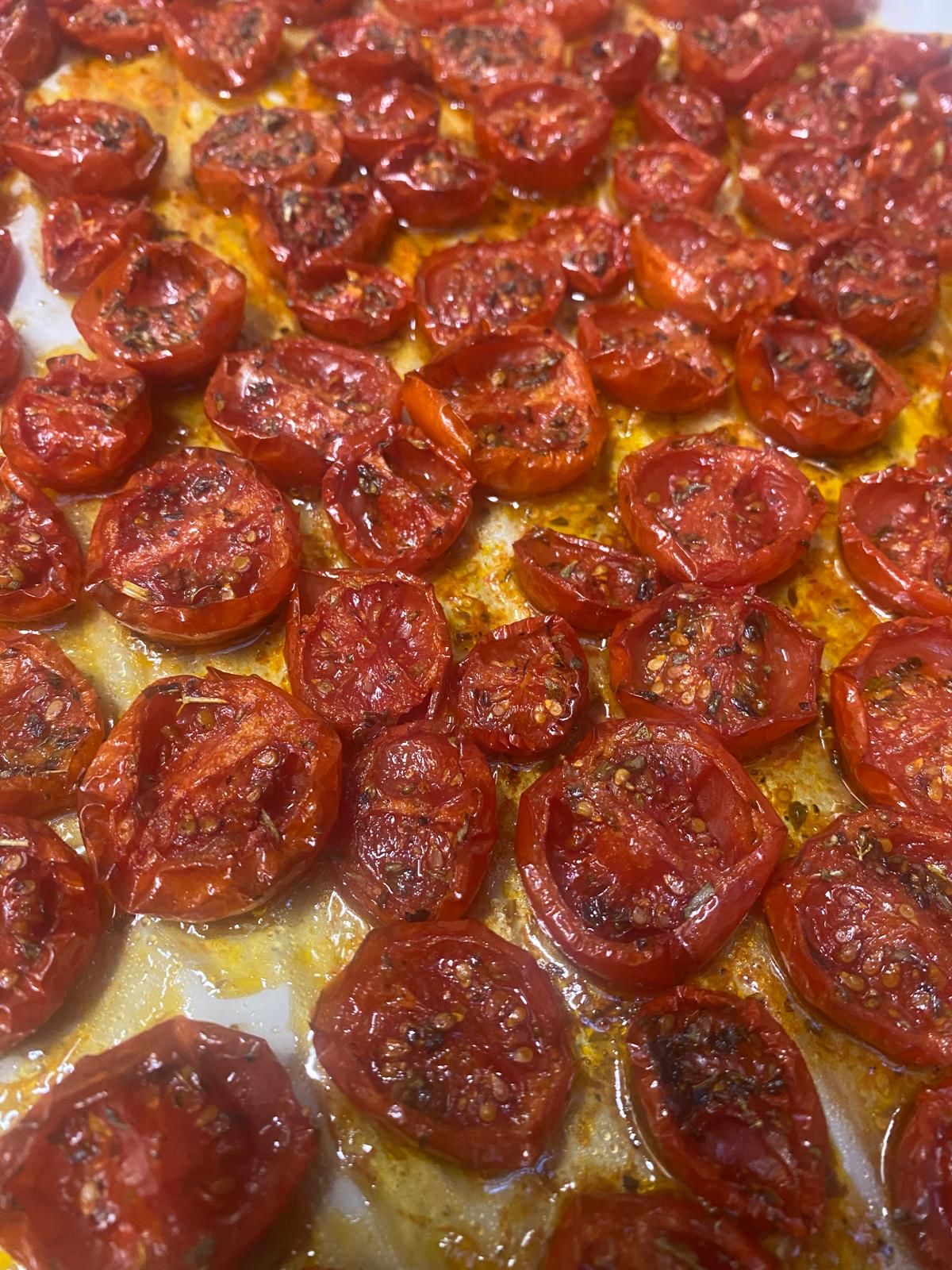 roasted tomatoes herbs olive oil